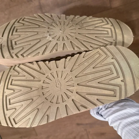 UGG TAZZ PLATFORM Sand/Blue Suede Cozy Slipper sz 9 - Picture 8 of 9